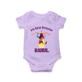 Chhota Ram My First Dussehra Romper | Custom Baby Romper for Festival Fun - LILAC - New Born (Chest 14")