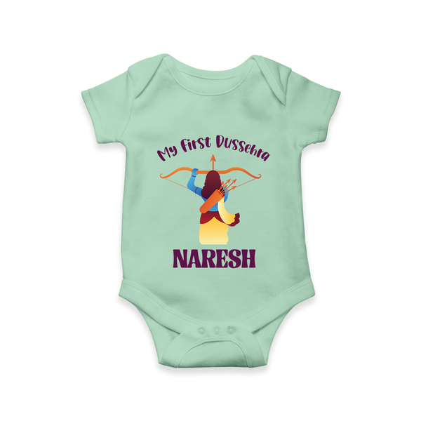 My First Dussehra Heroic Archer Romper - MINT GREEN - New Born (Chest 14")
