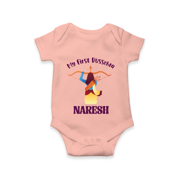 My First Dussehra Heroic Archer Romper - PEACH - New Born (Chest 14")