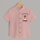 Chhota Ram My First Dussehra Shirt | Custom Baby Shirt for Festival Fun - PEACH - 0 - 6 Months Old (Chest 23")