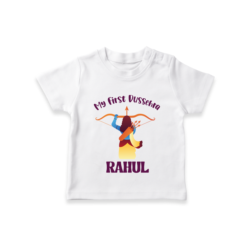 Chhota Ram My First Dussehra Tshirt | Custom Baby Tshirt for Festival Fun - WHITE - 0-5 Months Old (Chest 17")