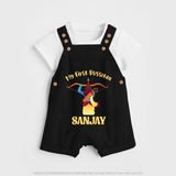 Chhota Ram My First Dussehra Dungaree Set | Custom Baby Dungaree Set for Festival Fun - BLACK - 0 - 5 Months Old (Chest 18")