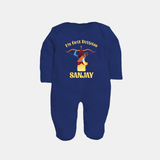 Chhota Ram My First Dussehra Sleep Suit | Custom Baby Sleep Suit for Festival Fun - NAVY BLUE - New Born (Chest 7.5")
