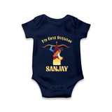 Chhota Ram My First Dussehra Romper | Custom Baby Romper for Festival Fun - NAVY BLUE - New Born (Chest 14")