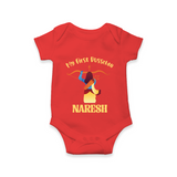 My First Dussehra Heroic Archer Romper - RED - New Born (Chest 14")