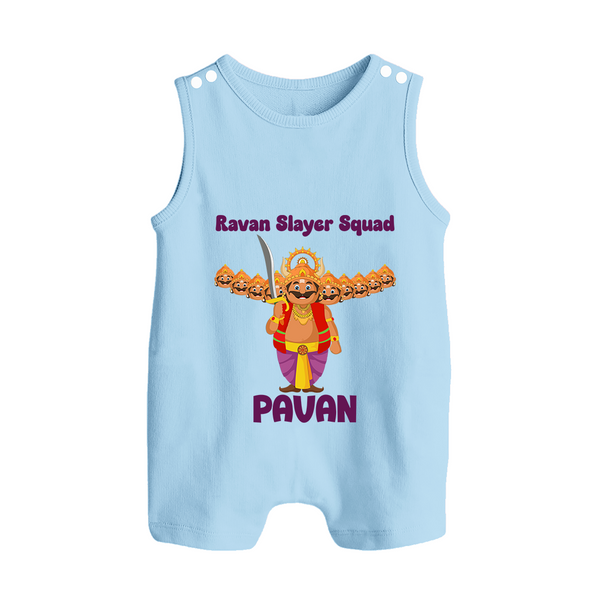Ravan Slayer Squad Button Romper - BABY BLUE - New Born (Chest 18")