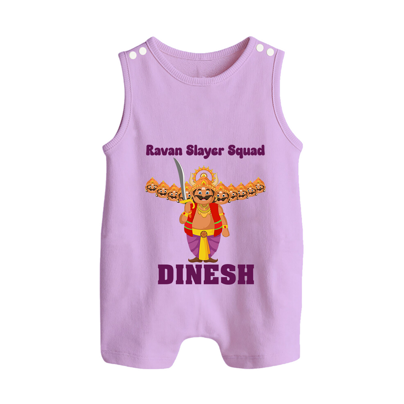 Ravan Slayer Squad Romper Suit | Personalized Baby Romper Suit for Dussehra - LILAC - 0 - 5 Months Old (Chest 18")