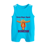 Ravan Slayer Squad Romper Suit | Personalized Baby Romper Suit for Dussehra - SKY BLUE - 0 - 5 Months Old (Chest 18")
