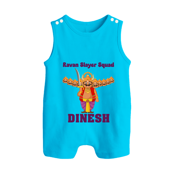 Ravan Slayer Squad Romper Suit | Personalized Baby Romper Suit for Dussehra - SKY BLUE - 0 - 5 Months Old (Chest 18")