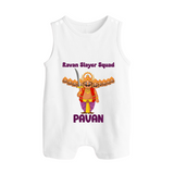 Ravan Slayer Squad Button Romper - WHITE - New Born (Chest 18")