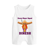 Ravan Slayer Squad Romper Suit | Personalized Baby Romper Suit for Dussehra - WHITE - 0 - 5 Months Old (Chest 18")