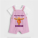Ravan Slayer Squad Dungaree Set | Personalized Baby Dungaree Set for Dussehra - BABY PINK - 0 - 5 Months Old (Chest 18")