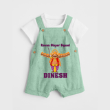 Ravan Slayer Squad Dungaree Set | Personalized Baby Dungaree Set for Dussehra - MINT GREEN - 0 - 5 Months Old (Chest 18")