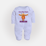 Ravan Slayer Squad Sleep Suit | Personalized Baby Sleep Suit for Dussehra - BABY BLUE - New Born (Chest 7.5")