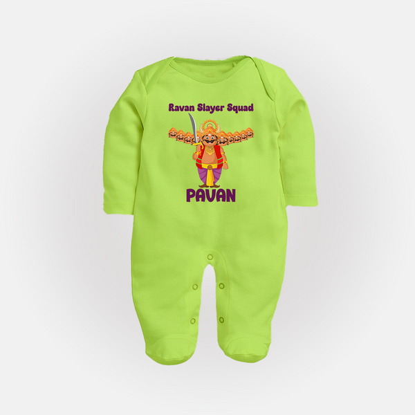 Ravan Slayer Squad Full Body Suit - LIME GREEN - New Born (Chest 7.5")