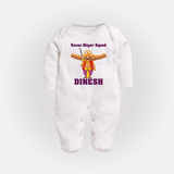 Ravan Slayer Squad Sleep Suit | Personalized Baby Sleep Suit for Dussehra - WHITE - New Born (Chest 7.5")