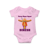 Ravan Slayer Squad Romper | Personalized Baby Romper for Dussehra - BABY PINK - New Born (Chest 14")