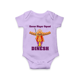 Ravan Slayer Squad Romper | Personalized Baby Romper for Dussehra - LILAC - New Born (Chest 14")