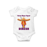 Ravan Slayer Squad Romper | Personalized Baby Romper for Dussehra - WHITE - New Born (Chest 14")