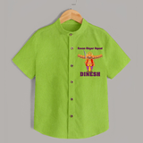 Ravan Slayer Squad Shirt | Personalized Baby Shirt for Dussehra - LIME GREEN - 0 - 6 Months Old (Chest 23")
