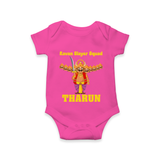 Ravan Slayer Squad Romper | Personalized Baby Romper for Dussehra - HOT PINK - New Born (Chest 14")