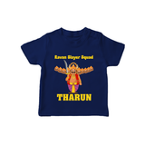 Ravan Slayer Squad Tshirt | Personalized Baby Tshirt for Dussehra - NAVY BLUE - 0-5 Months Old (Chest 17")