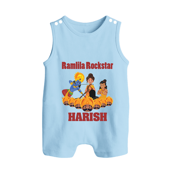 Ramlila Rockstar Romper Suit | Custom Baby Romper Suit for Festival Fun - BABY BLUE - 0 - 5 Months Old (Chest 18")