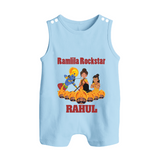 Ram Leela Rockstar Button Romper - BABY BLUE - New Born (Chest 18")