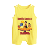 Ram Leela Rockstar Button Romper - PASTEL YELLOW - New Born (Chest 18")