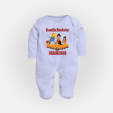 Ramlila Rockstar Sleep Suit | Custom Baby Sleep Suit for Festival Fun - BABY BLUE - New Born (Chest 7.5")