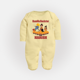 Ramlila Rockstar Sleep Suit | Custom Baby Sleep Suit for Festival Fun - PASTEL YELLOW - New Born (Chest 7.5")