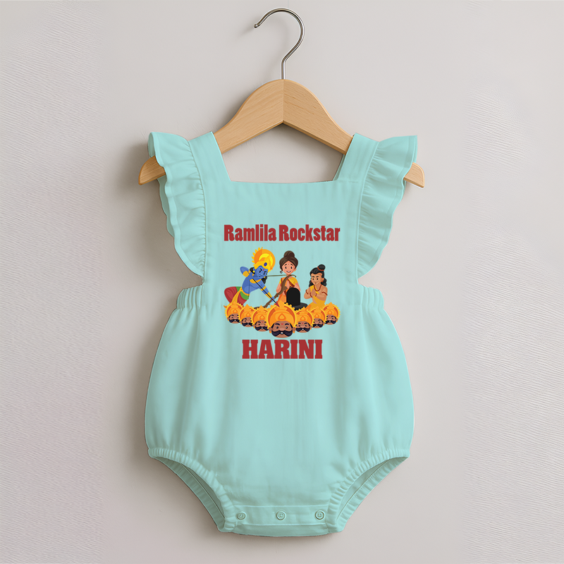 Ramlila Rockstar Romper Frock | Custom Baby Romper Frock for Festival Fun - MINT GREEN - 0 - 3 Months Old (Chest 19")