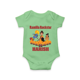 Ramlila Rockstar Romper | Custom Baby Romper for Festival Fun - GREEN - New Born (Chest 14")
