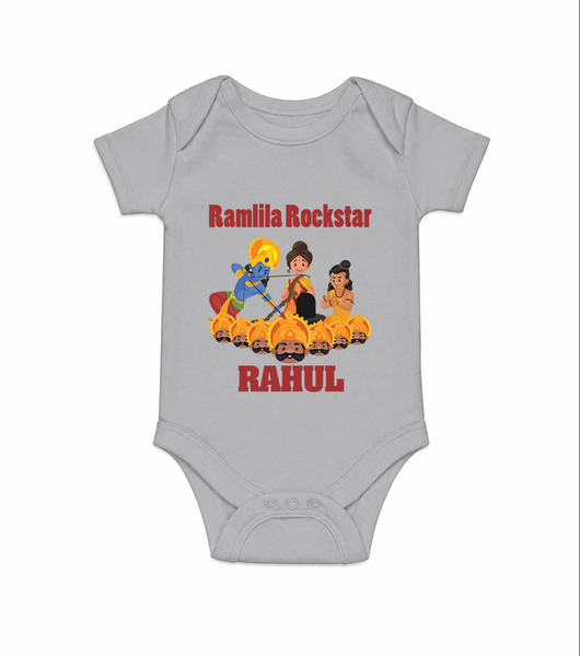 Ram Leela Rockstar Romper - GREY - New Born (Chest 14")