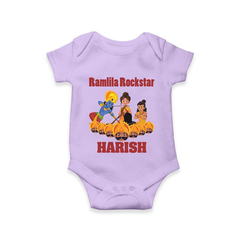 Ramlila Rockstar Romper | Custom Baby Romper for Festival Fun - LILAC - New Born (Chest 14")