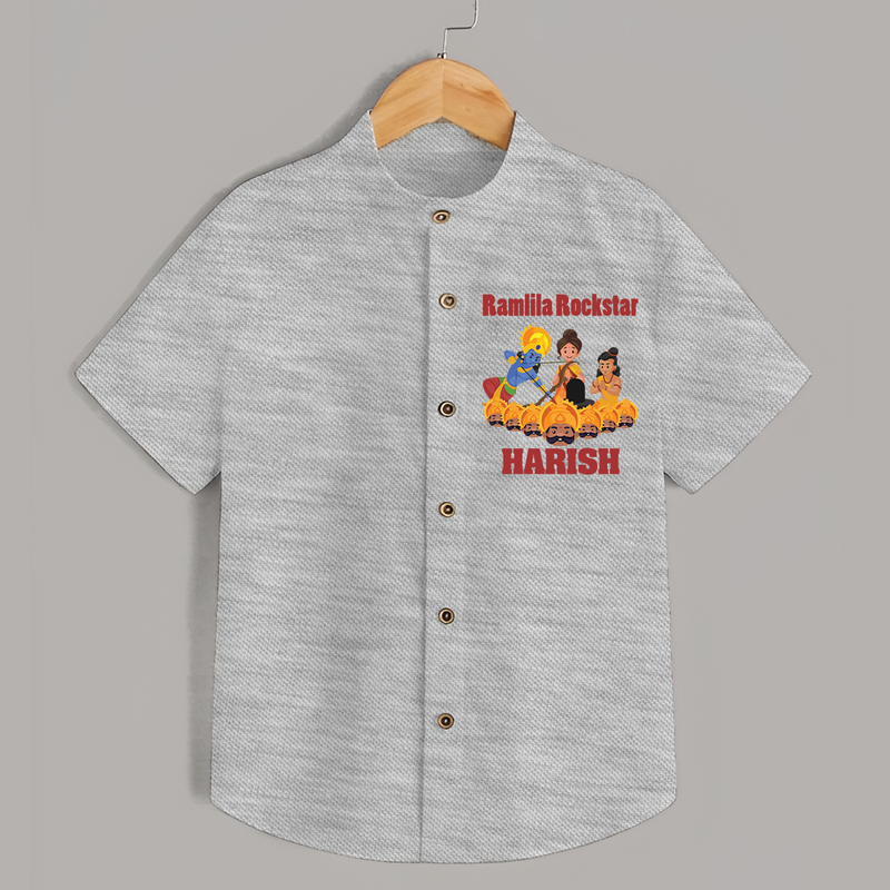 Ramlila Rockstar Shirt | Custom Baby Shirt for Festival Fun - GREY - 0 - 6 Months Old (Chest 23")