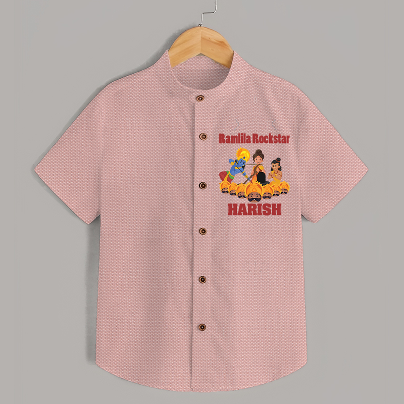 Ramlila Rockstar Shirt | Custom Baby Shirt for Festival Fun - PEACH - 0 - 6 Months Old (Chest 23")