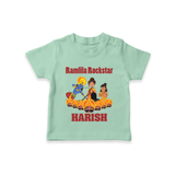 Ramlila Rockstar Tshirt | Custom Baby Tshirt for Festival Fun - MINT GREEN - 0-5 Months Old (Chest 17")