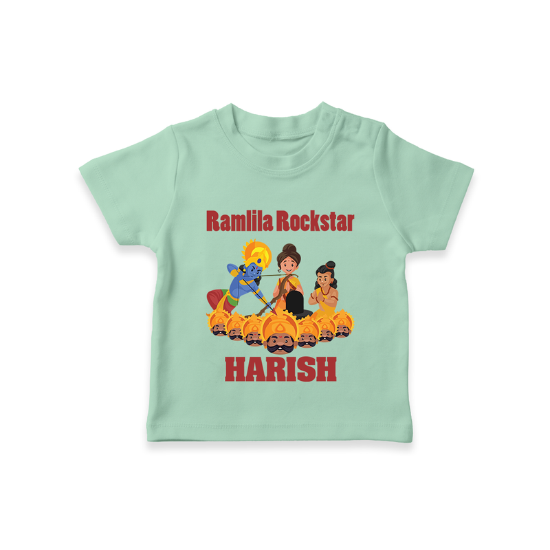 Ramlila Rockstar Tshirt | Custom Baby Tshirt for Festival Fun - MINT GREEN - 0-5 Months Old (Chest 17")