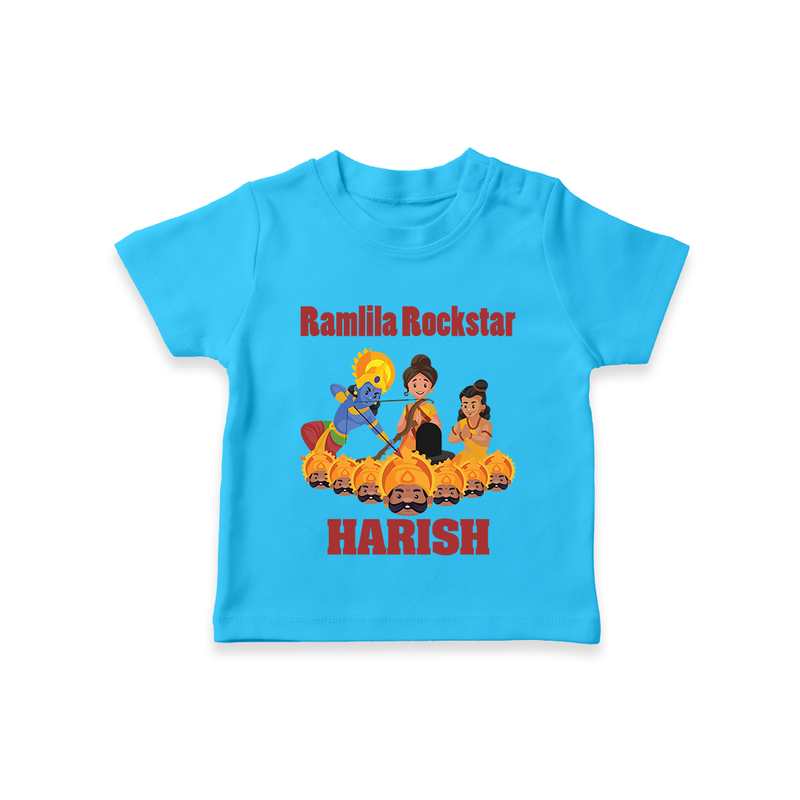 Ramlila Rockstar Tshirt | Custom Baby Tshirt for Festival Fun - SKY BLUE - 0-5 Months Old (Chest 17")