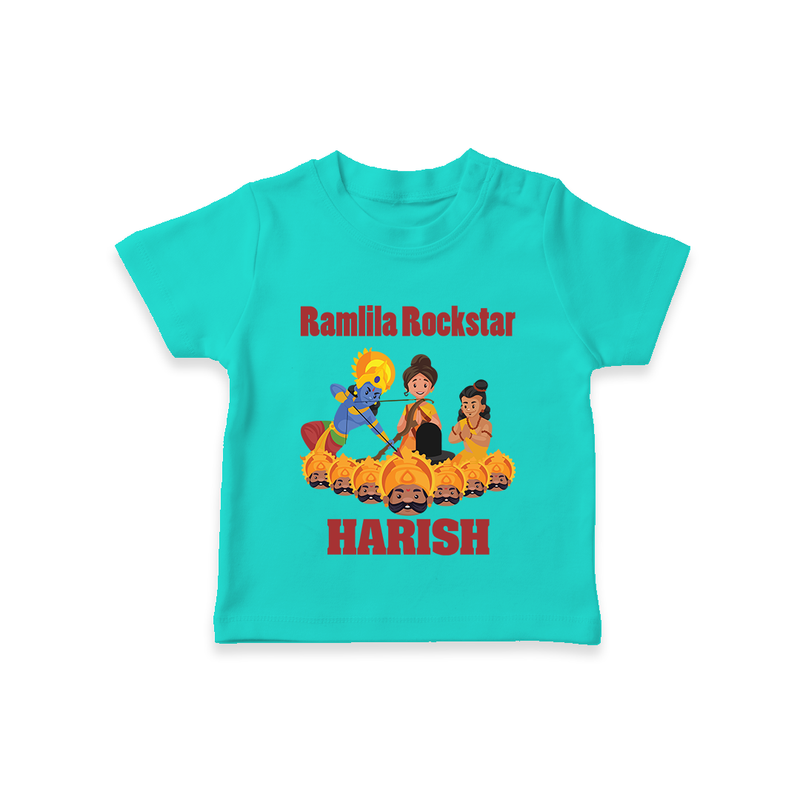 Ramlila Rockstar Tshirt | Custom Baby Tshirt for Festival Fun - TEAL - 0-5 Months Old (Chest 17")