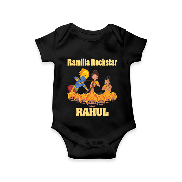 Ram Leela Rockstar Romper - BLACK - New Born (Chest 14")