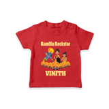 Ramlila Rockstar Tshirt | Custom Baby Tshirt for Festival Fun - RED - 0-5 Months Old (Chest 17")