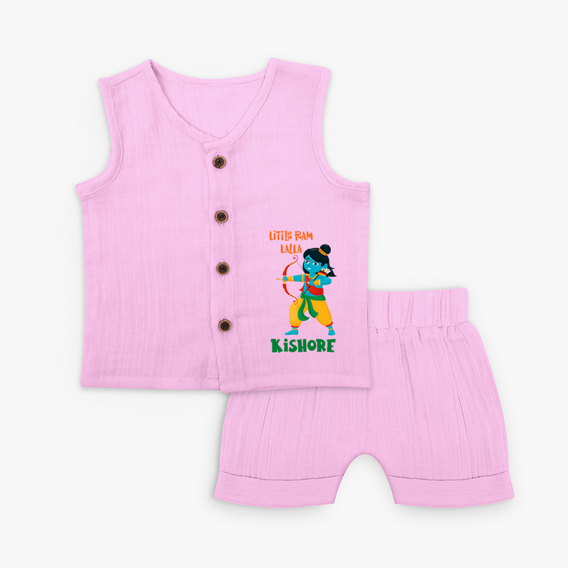 Little Ram Lalla Jabla Set | Personalized Baby Jabla Set for Ayodhya Celebration - BABY PINK - 0 - 3 Months Old (Chest 9.8")
