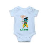Little Ram Lalla Romper | Personalized Baby Romper for Ayodhya Celebration - BABY BLUE - New Born (Chest 14")