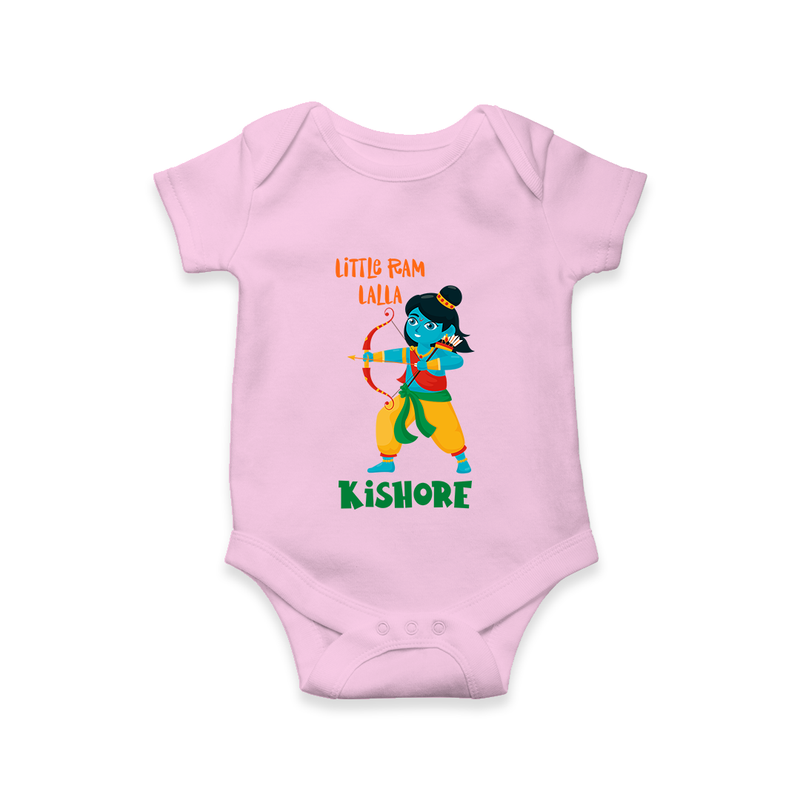 Little Ram Lalla Romper | Personalized Baby Romper for Ayodhya Celebration - BABY PINK - New Born (Chest 14")