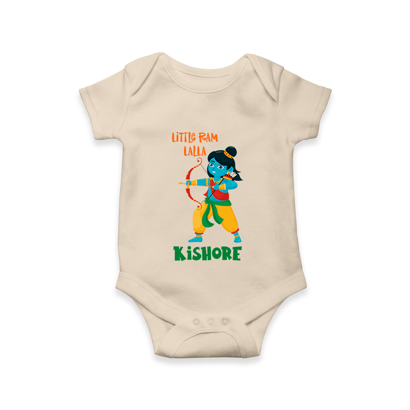 Little Ram Lalla Romper | Personalized Baby Romper for Ayodhya Celebration - IVORY - New Born (Chest 14")