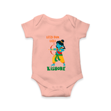 Little Ram Lalla Romper | Personalized Baby Romper for Ayodhya Celebration - PEACH - New Born (Chest 14")