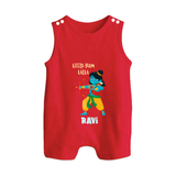 Little Ram Archer Button Romper - RED - New Born (Chest 18")