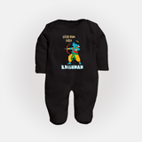 Little Ram Lalla Sleep Suit | Personalized Baby Sleep Suit for Ayodhya Celebration - BLACK - New Born (Chest 7.5")